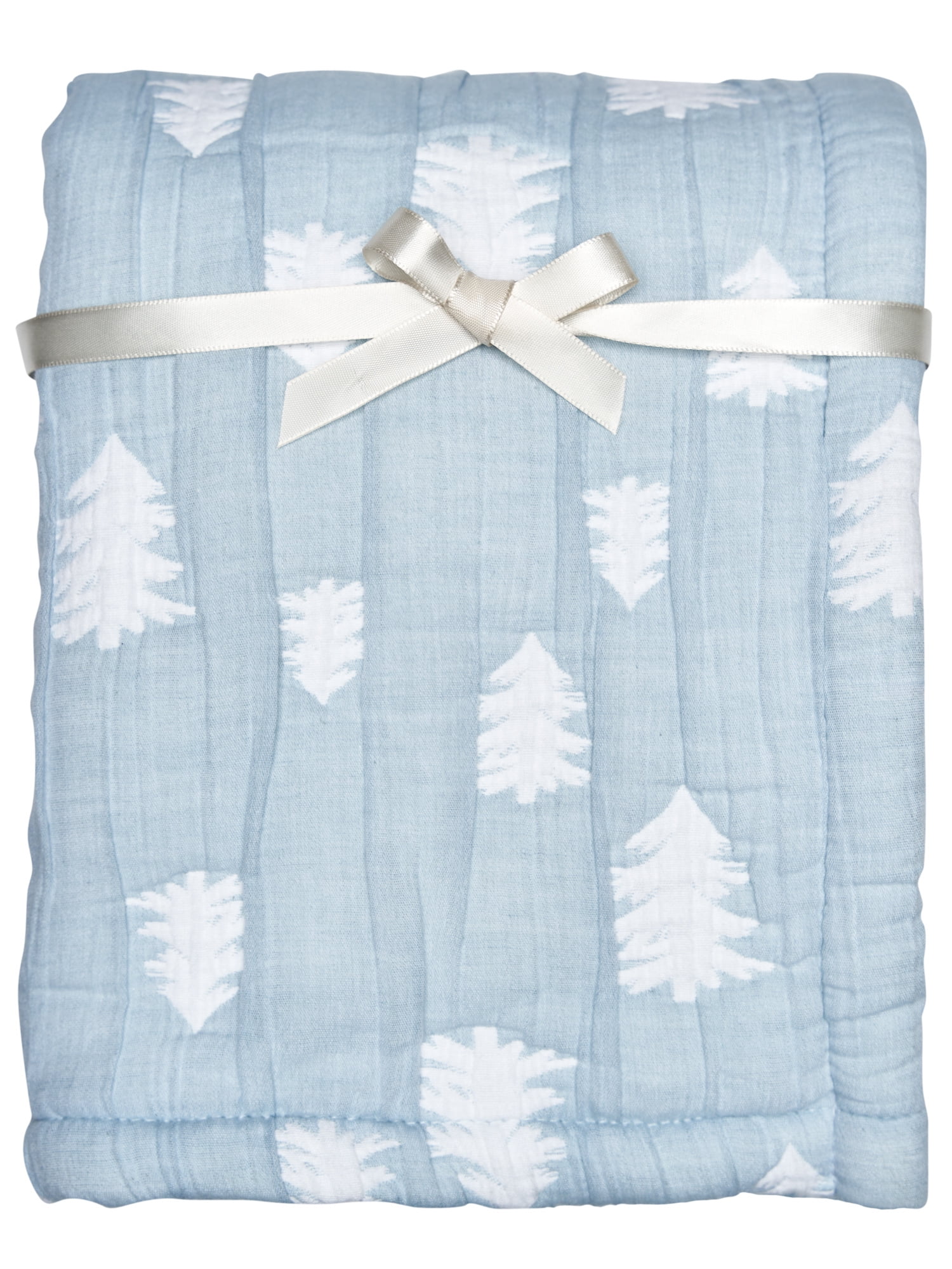 Modern Moments By Gerber Baby Boy Jacquard Gauze Blanket, Blue Modern Moments