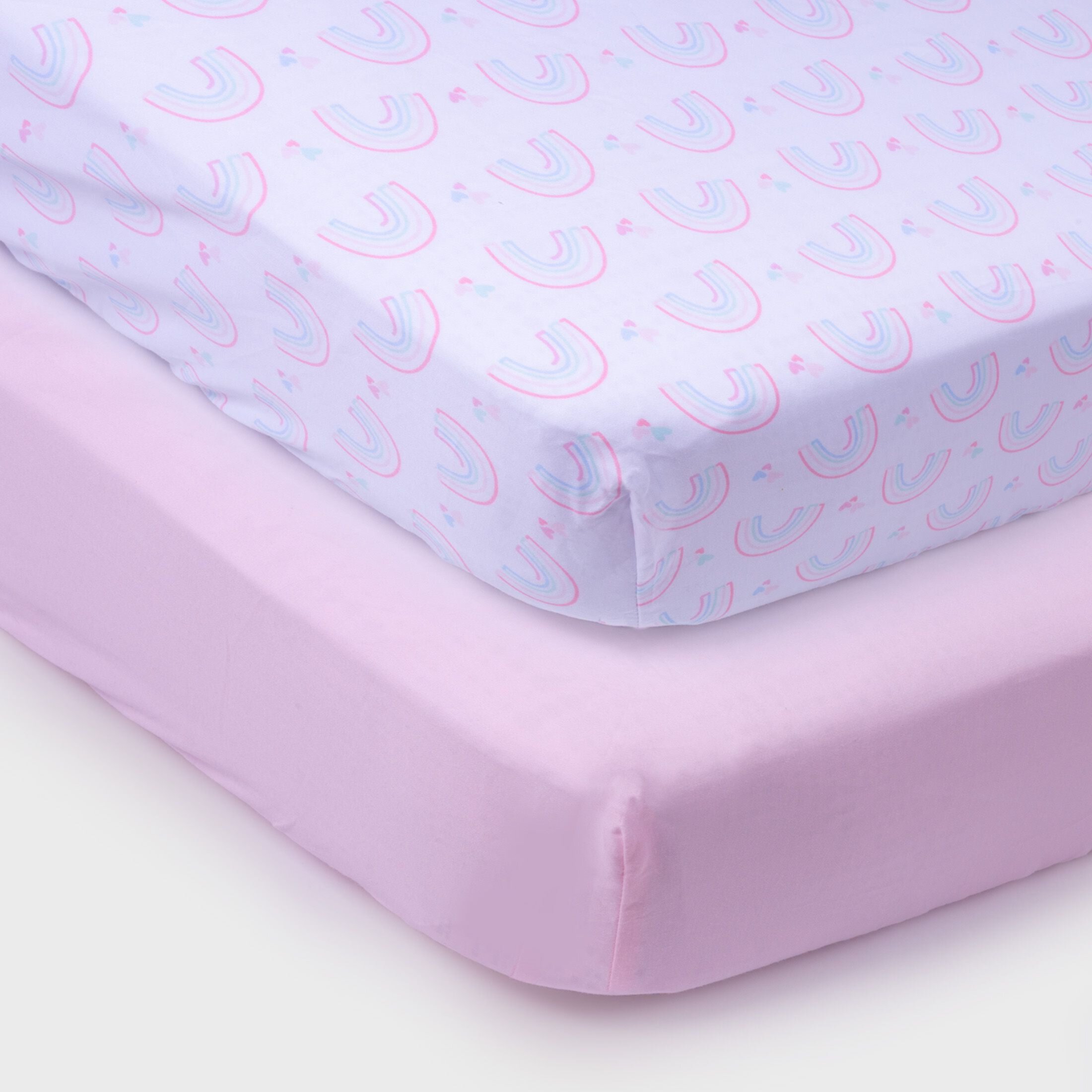 Parent's Choice 2-Pack Cotton Fitted Crib Sheets for Baby Girls Crib Bed, Unicorn, Pink Parent's Choice