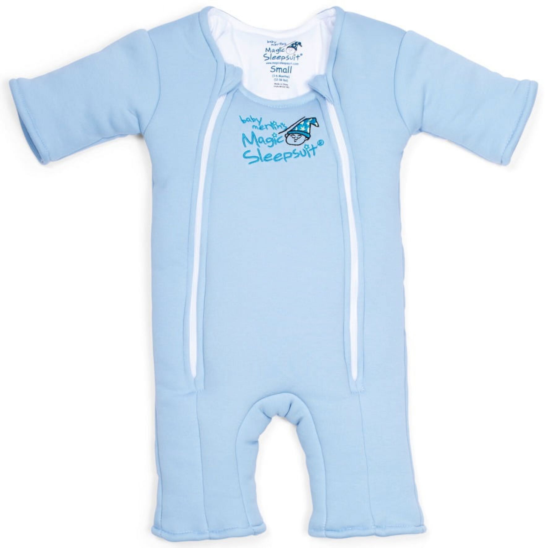 Baby Merlin's Magic Sleepsuit - Swaddle Transition Product - Cotton-Blue- 3-6 Months - Unisex Baby Merlin's Magic Sleepsuit