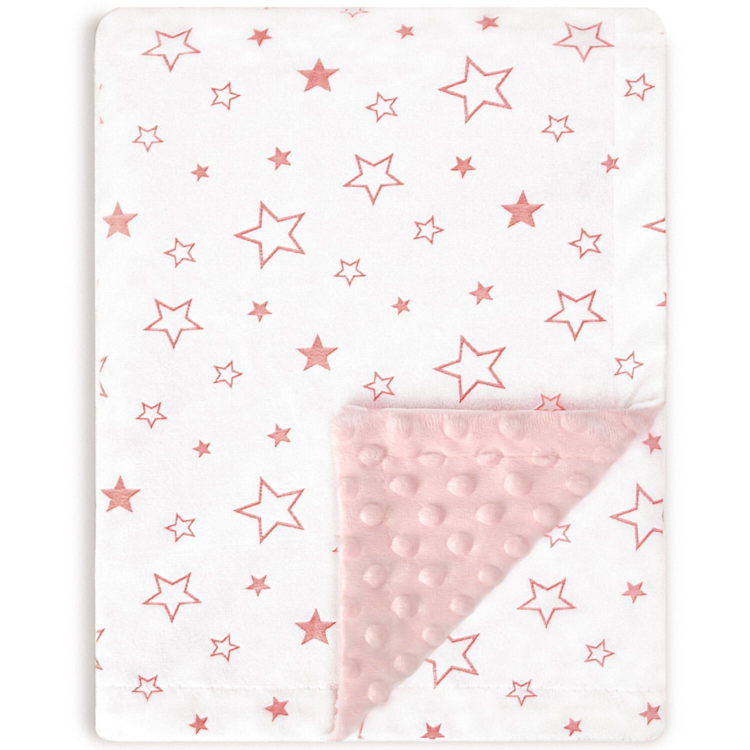 Baby Blanket for Boys Girls Soft Plush Double Layer Minky Blanket with Dotted Backing, Lightweight Receiving Blanket with Star Pattern for Infant or Newborn (30x40 Inch, Blue) BORITAR