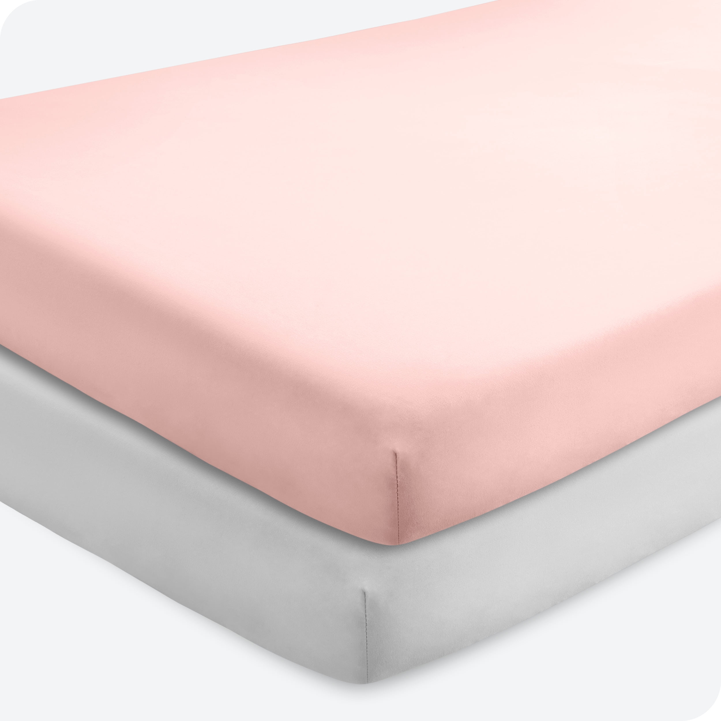 Bare Home 2 Pack Fitted Sheets - Premium 1800 Collection - Ultra Soft - Crib, Pink Slipper/Lilac Bare Home