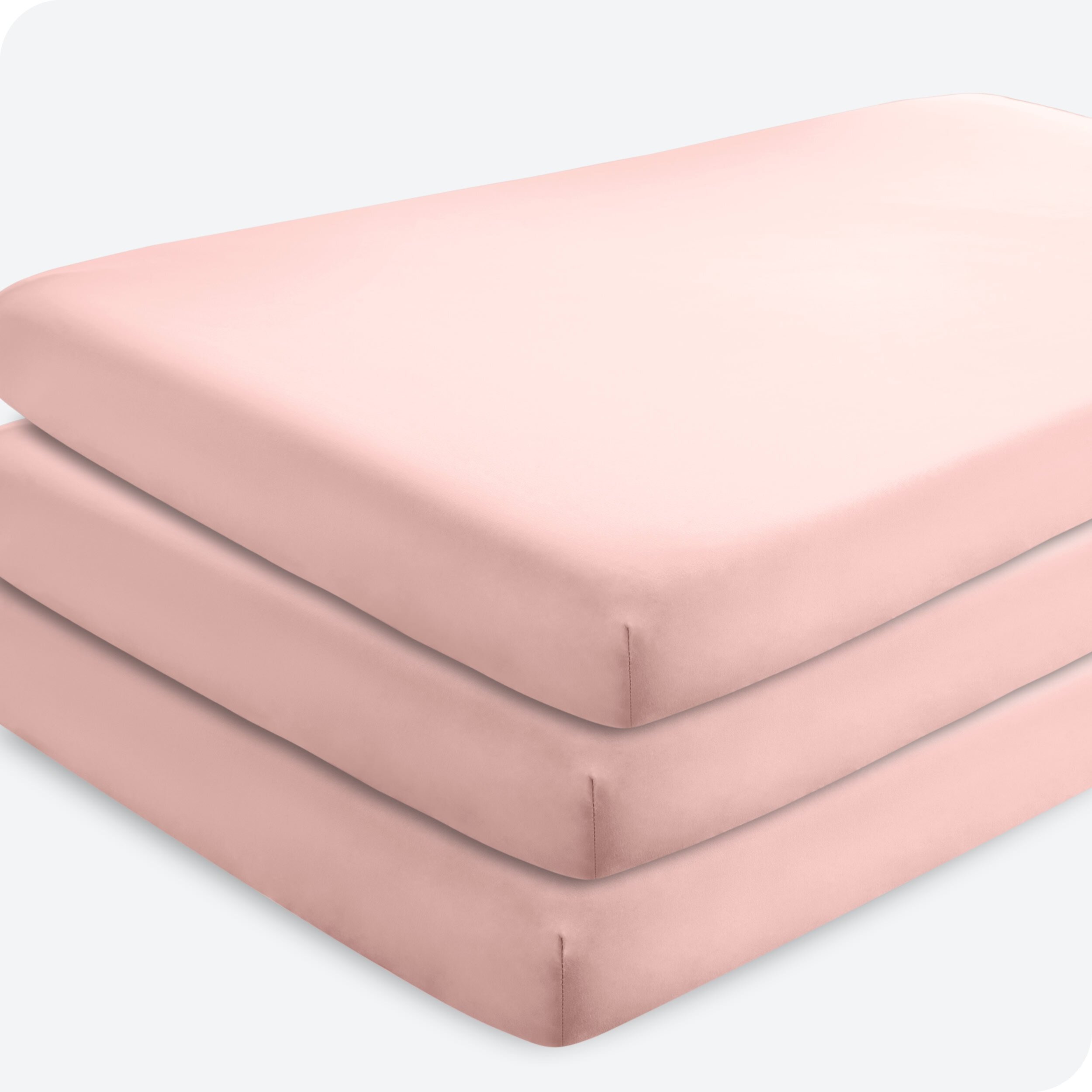 Bare Home 2 Pack Fitted Sheets - Premium 1800 Collection - Ultra Soft - Crib, Pink Slipper/White Bare Home