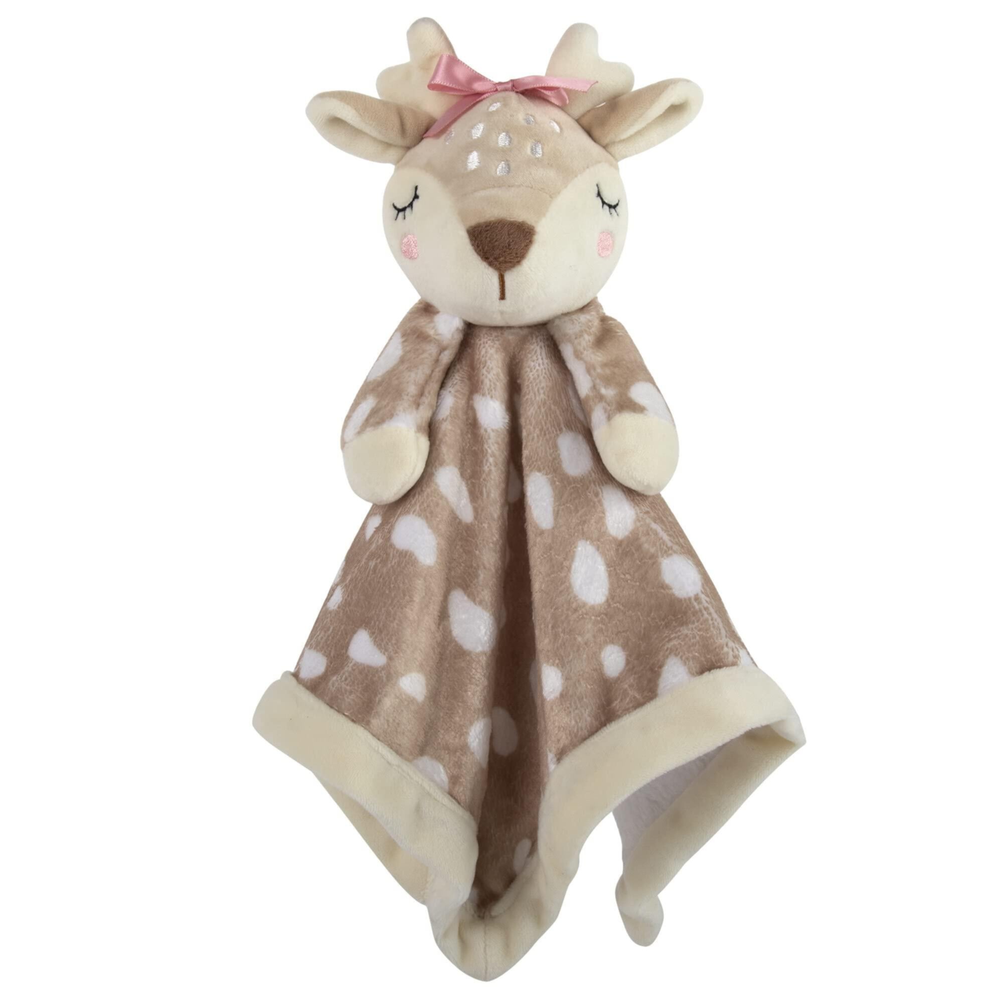 Baby Essentials Minky Doll Animal Snuggler Blanket for Newborns, Infants, Toddlers, Cuddling, Naptime and Bedtime in Pink Hearts Bear Baby Essentials