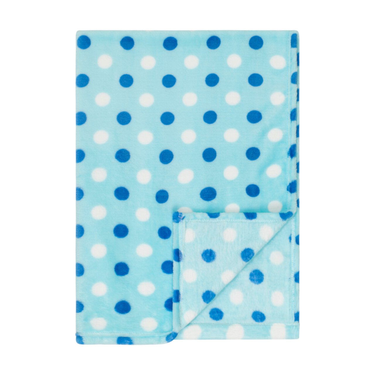 EVERYDAY KIDS Baby Fleece Blanket - 30" by 40" - Light Blue/Dark Blue Dots EVERYDAY KIDS