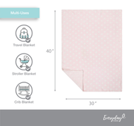 EVERYDAY KIDS Baby Fleece Blanket - 30" by 40" - Pale Pink/Dots EVERYDAY KIDS