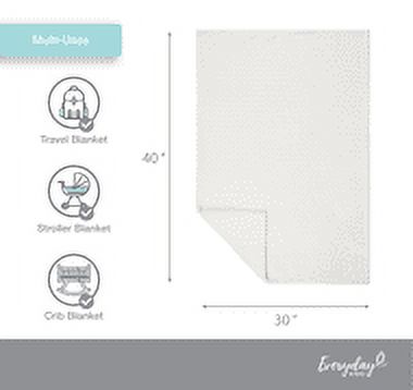 EVERYDAY KIDS Baby Fleece Blanket - 30" by 40" -  White Zigzag EVERYDAY KIDS