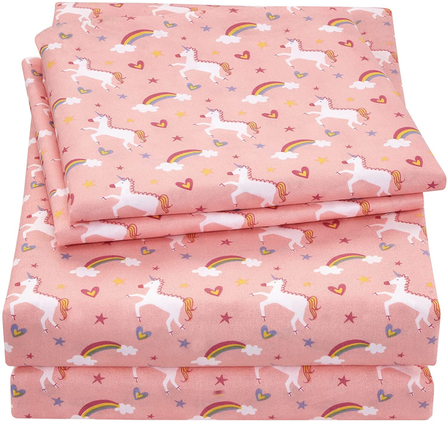 Viviland Bed Sheet Set for Kids Girls Twin Size 3PCS Microfiber Pink Unicorn Bed Sheet Viviland