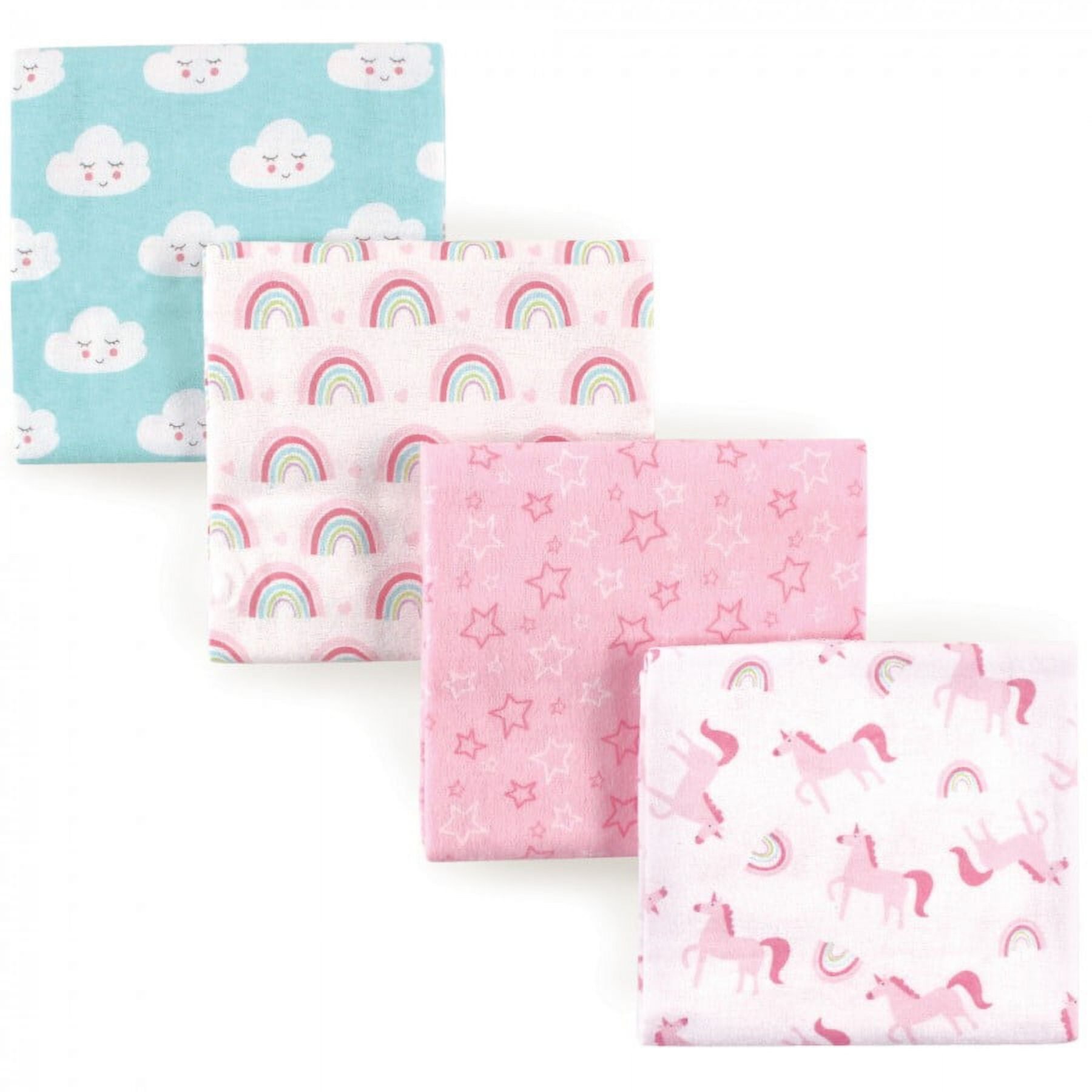 Luvable Friends Baby Girl Cotton Flannel Receiving Blankets, Love 4-Pack, One Size Luvable Friends