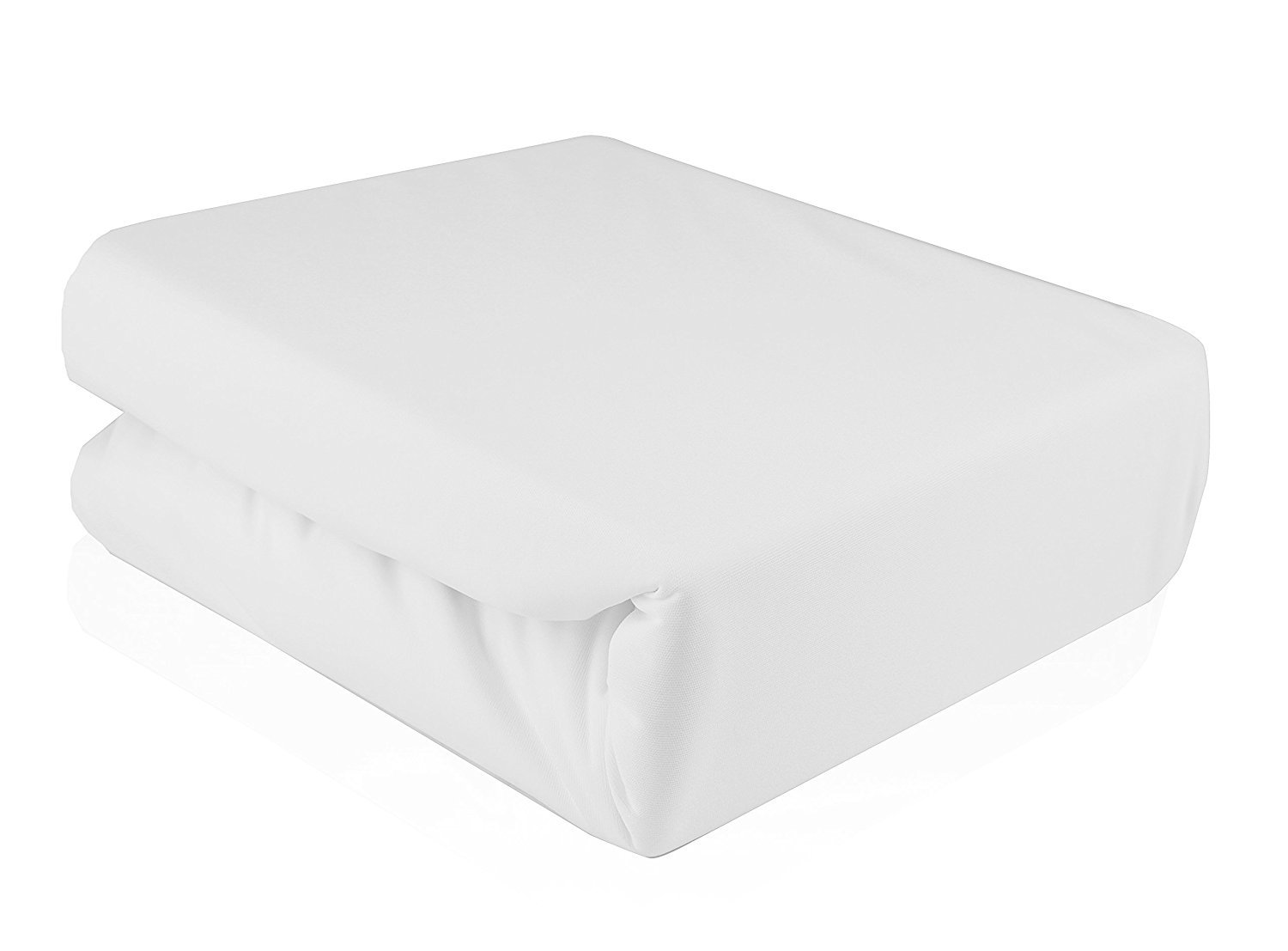 Queen Size Zippered Waterproof Mattress Protector, Polyester Cotton, White Kings Brand Furniture