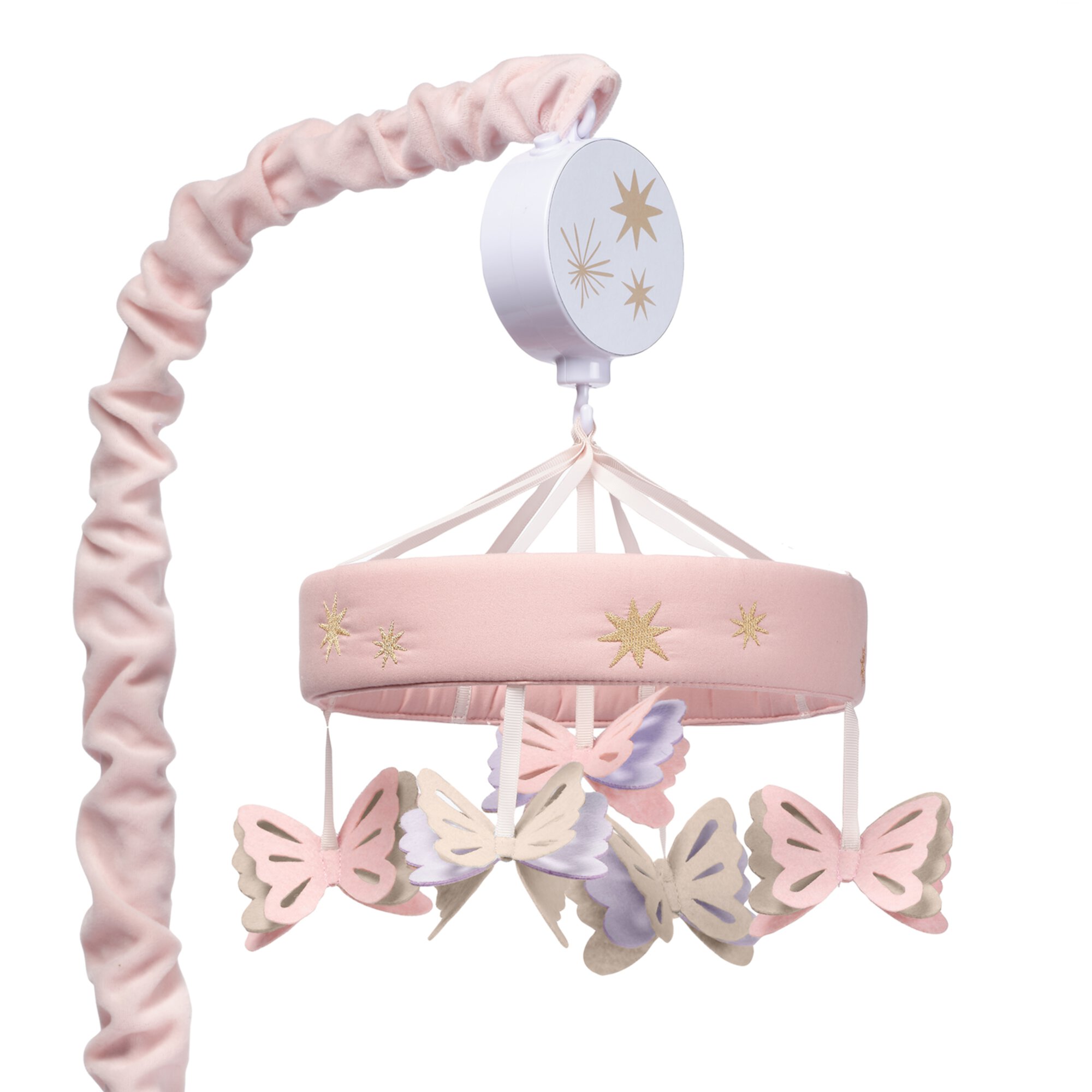 Lambs & Ivy Butterfly Dreams Pink/Purple Musical Baby Crib Mobile Soother Toy Lambs & Ivy