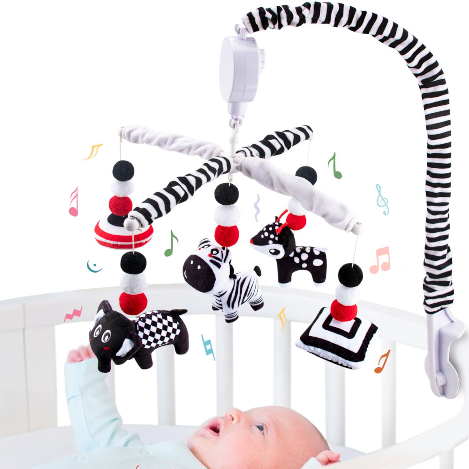 teytoy My First Baby Crib Mobile, Black and White Baby Mobile for Crib, High Contrast Mobile Toy for Newborn Infants Boys and Girls Teytoy