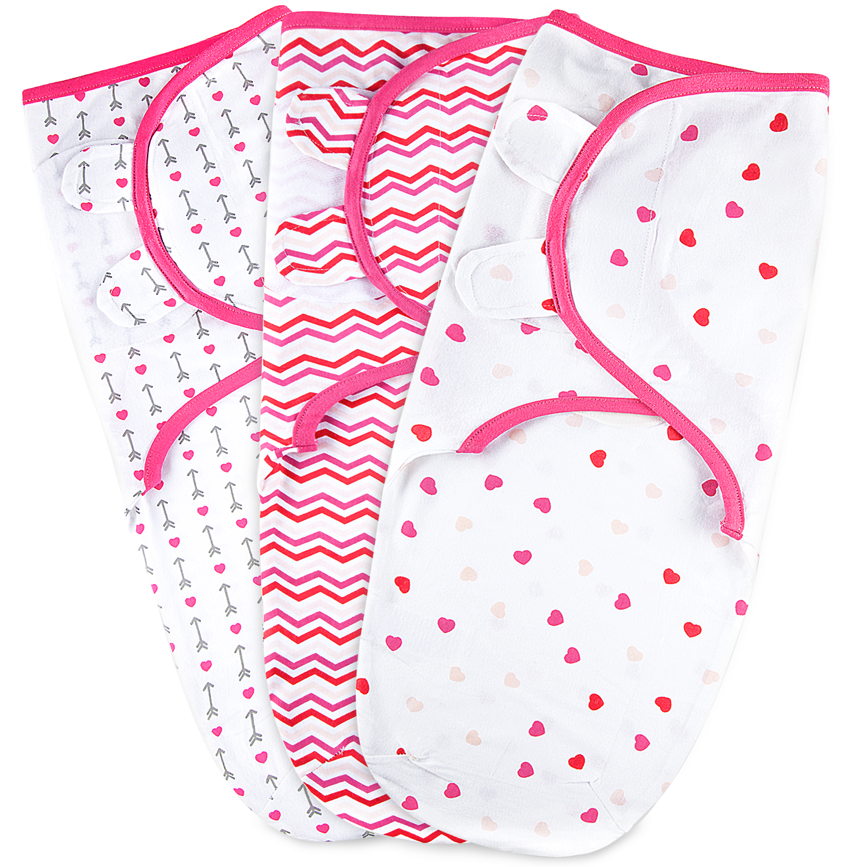 Bublo Baby Swaddle Blankets, 3-Pack, Soft Girly Prints, Pink Bublo Baby