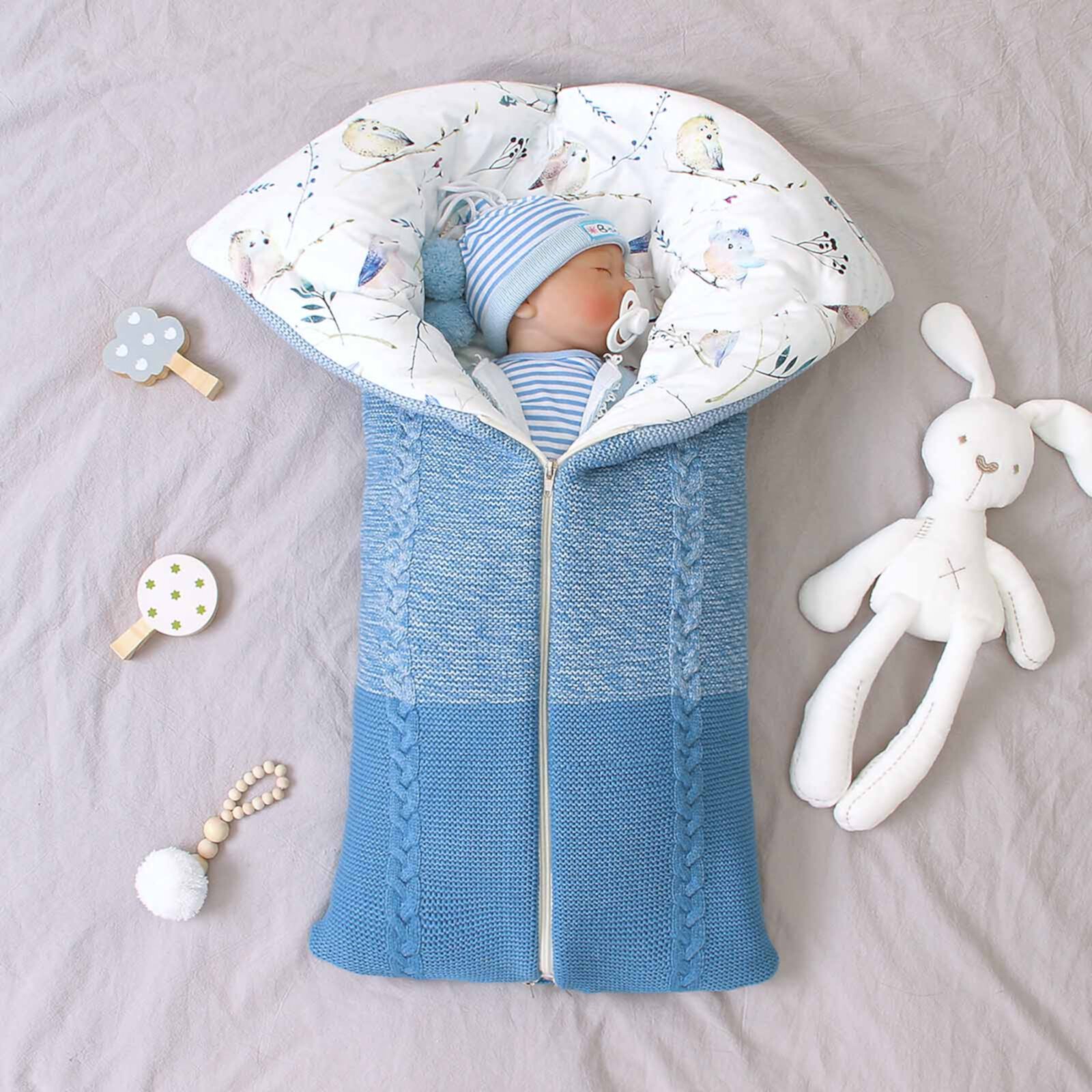 SDJMa Newborn Receiving Blanket Baby Sleeping Wrap Swaddle Zipper Warm Sleeping Bag (0-12 Months) SDJMA