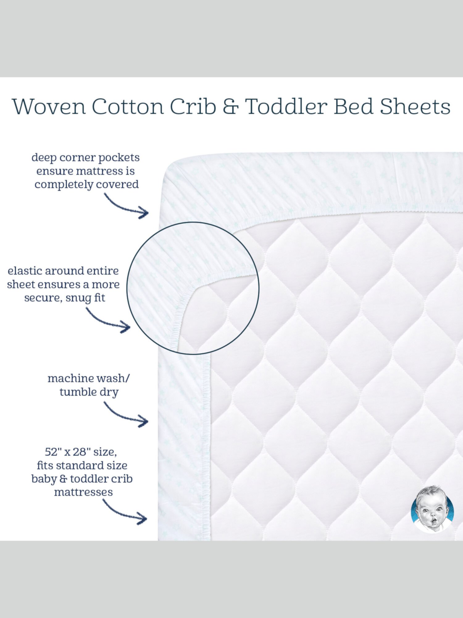 Gerber Baby Girl 100% Cotton Fitted Crib Sheet for Standard Crib and Toddler Mattresses Visit the Gerber Store