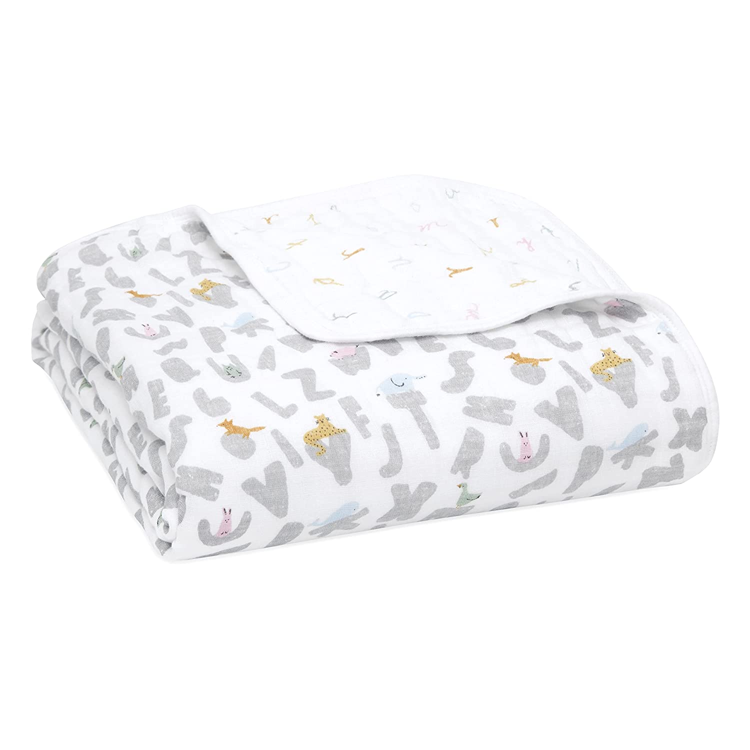 aden + anais essentials alphabet animals muslin blanket Aden + anais