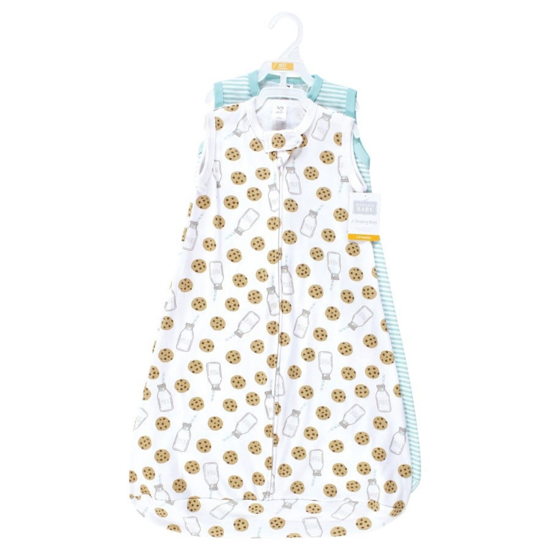 Hudson Baby Cotton Long-Sleeve Wearable Sleeping Bag, Sack, Blanket, Mint Milk Cookies Sleeveless, 18-24 Months Hudson Baby