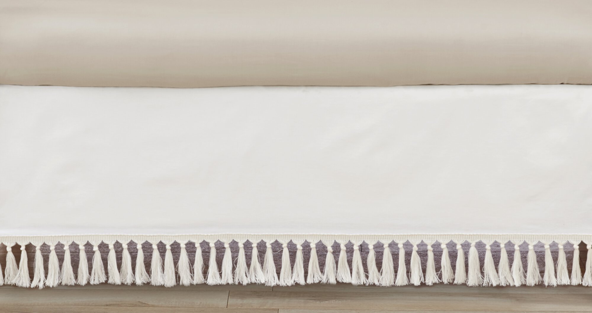 Desert Sun Taupe Fringe Dust Ruffle Crib Skirt Boy or Girl by Sweet Jojo Designs Sweet Jojo Designs