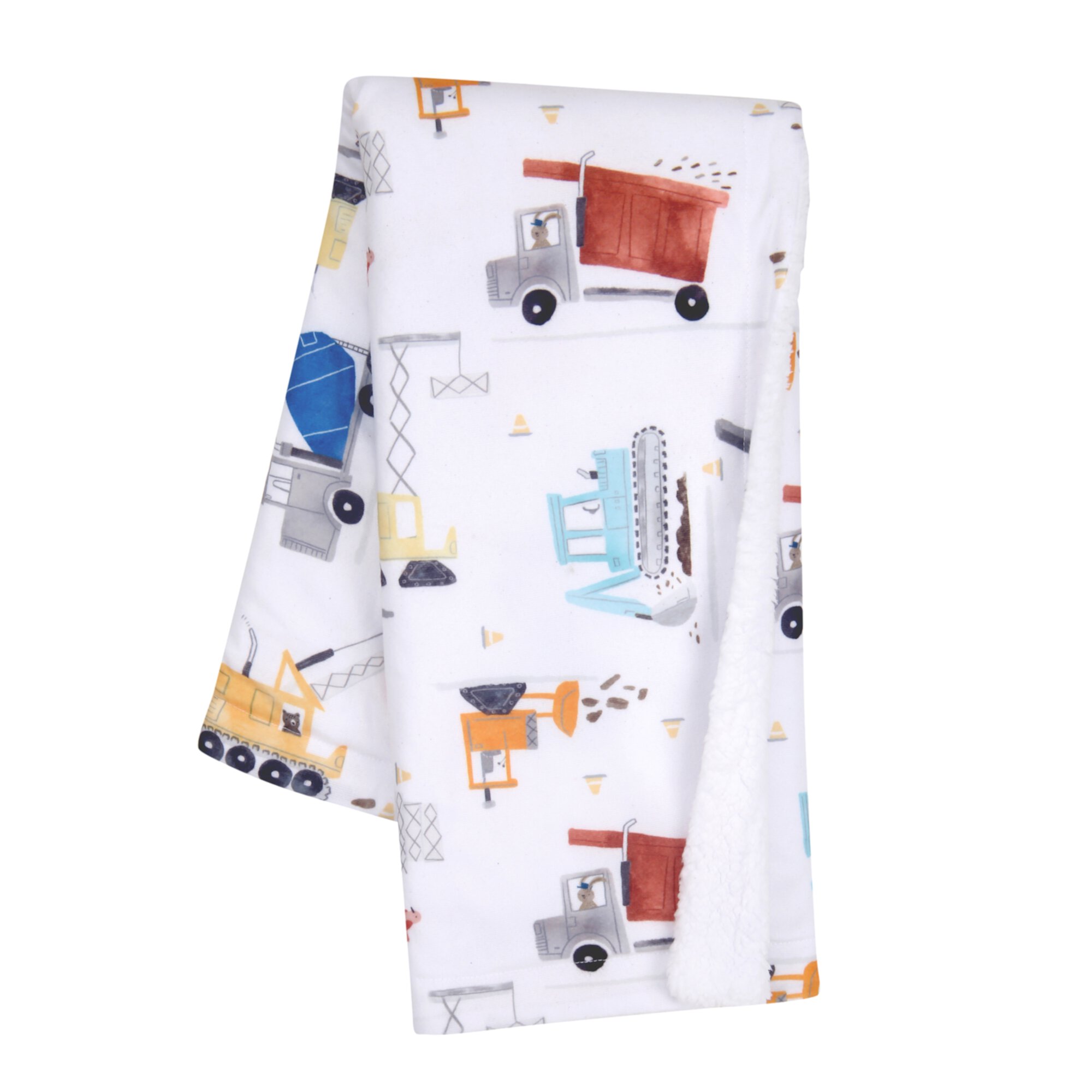 Bedtime Originals Construction Zone White Cozy Fleece Trucks Baby Blanket Bedtime Originals