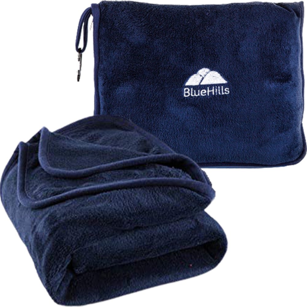 BlueHills Premium Soft Plush Travel Blanket Pillow Airplane - Sky Blue BlueHills