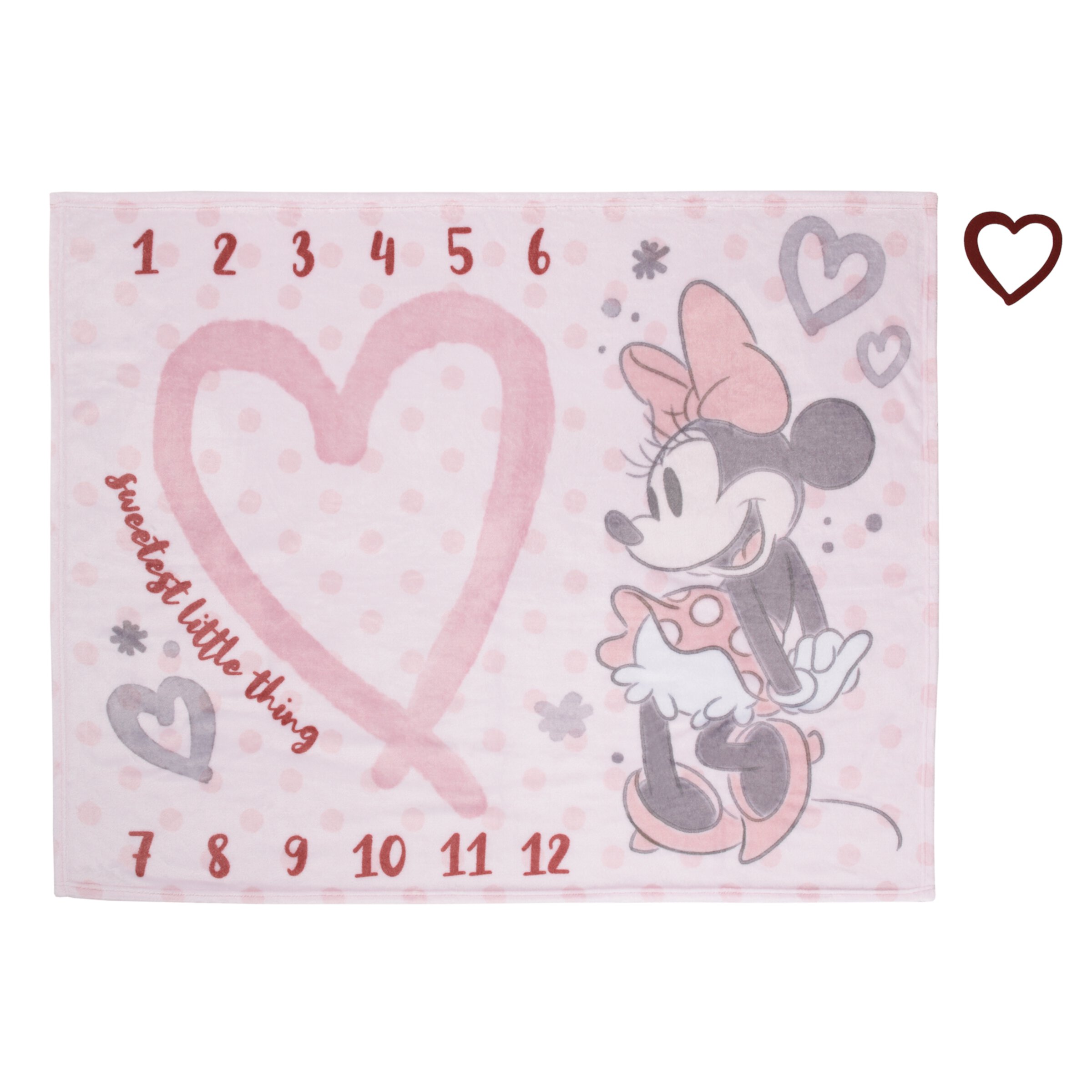 Disney Minnie Mouse Pink Super Soft Milestone Baby Blanket with Felt Marker, Girl, 40" x 50" Disney