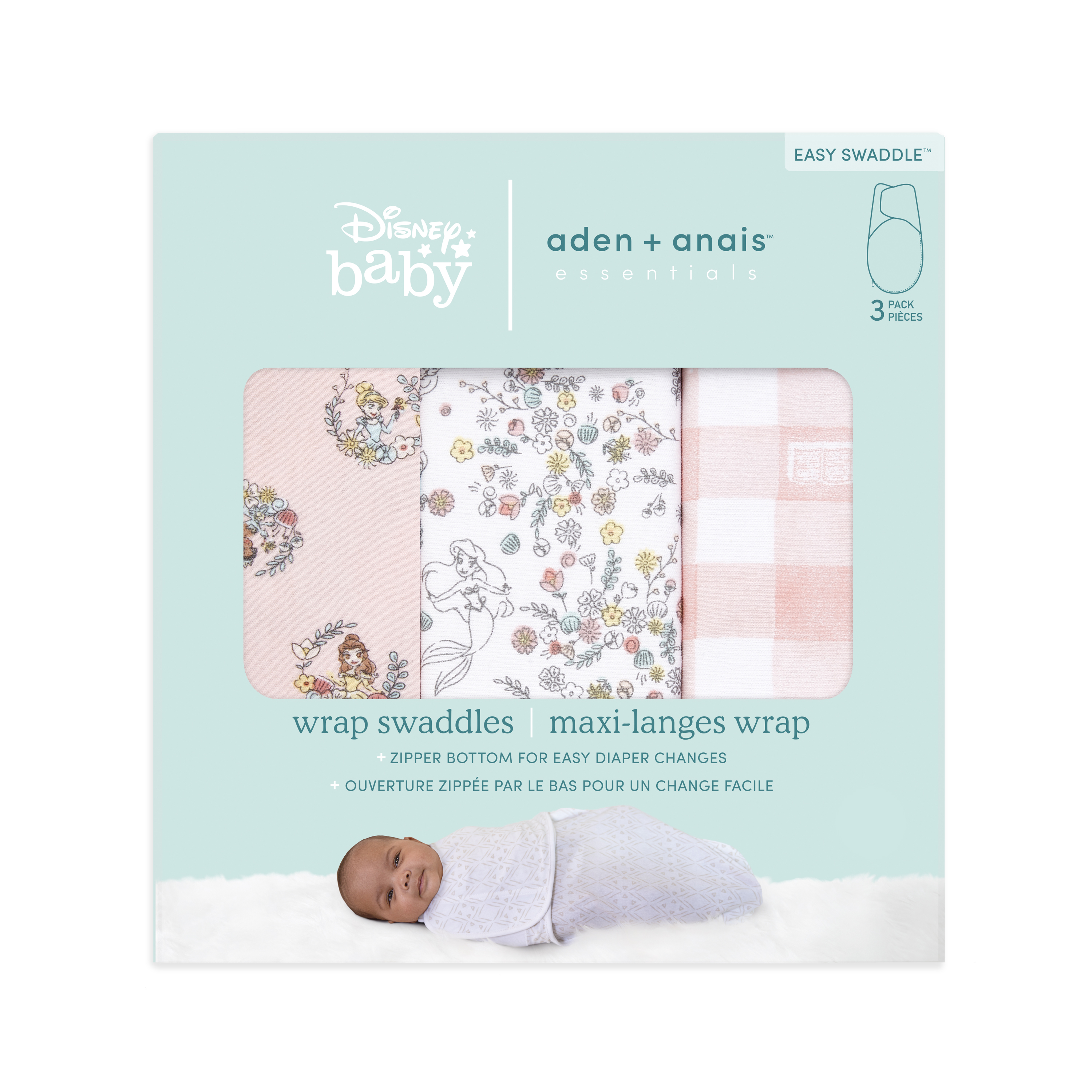 aden + anais disney princess easy swaddle wraps - 3pack Aden + anais