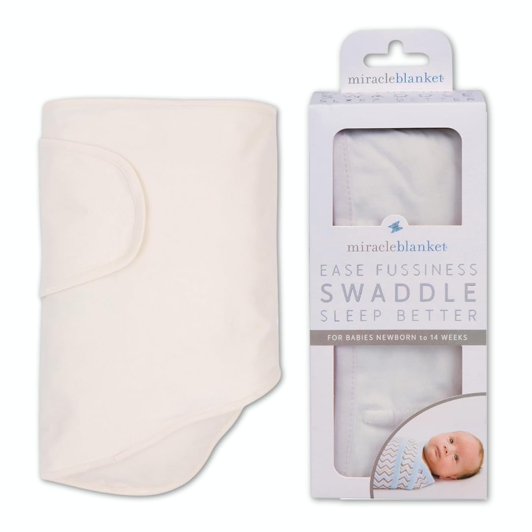 Miracle Blanket Swaddle Wrap - Boy, Girl, or Neutral Receiving Baby Blanket - Soft, Wearable Sleep Sack Essential for Newborns and Infants (Grey Stars) Miracle Blanket