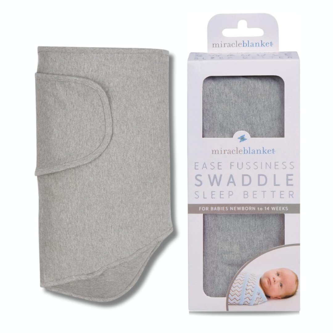 Miracle Blanket Swaddle Wrap - Boy, Girl, or Neutral Receiving Baby Blanket - Soft, Wearable Sleep Sack Essential for Newborns and Infants (Grey Stars) Miracle Blanket