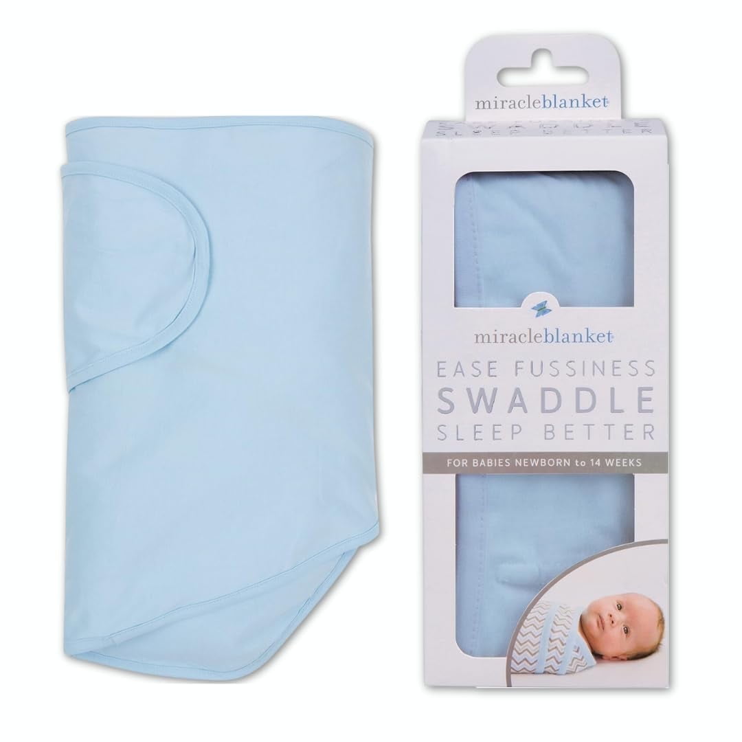 Miracle Blanket Swaddle Wrap - Boy, Girl, or Neutral Receiving Baby Blanket - Soft, Wearable Sleep Sack Essential for Newborns and Infants (Grey Stars) Miracle Blanket