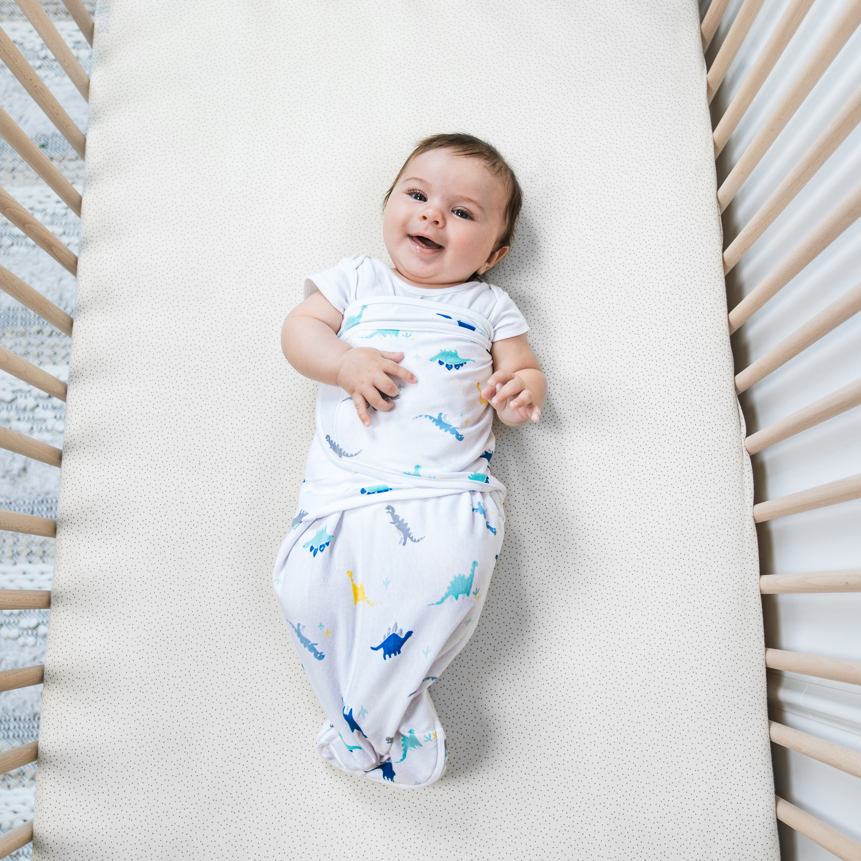 Aden + Anais Essentials Easy Wrap Swaddle, Cotton Knit Baby Wrap, Newborn Wearable Swaddle Sleep Sack, 3 Pack, Male, Dino-Rama, 4-6 Months Aden + anais