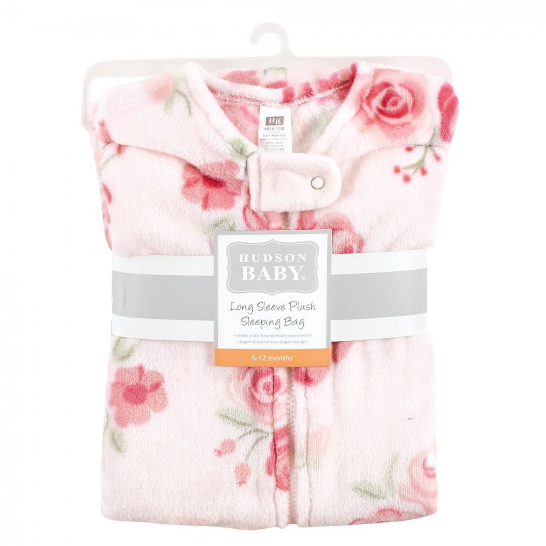 Hudson Baby Infant Girl Plush Sleeping Bag, Sack, Blanket, Blush Rose Long-Sleeve, 18-24 Months Hudson Baby