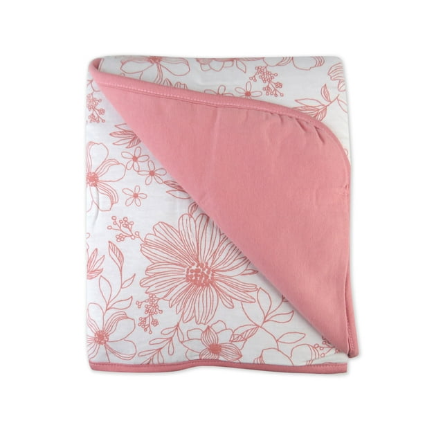 Honest Baby Clothing Organic Cotton Boy/Girl Reversible Hand-Quilted Blanket, Pink HONEST BABY CLOTHING