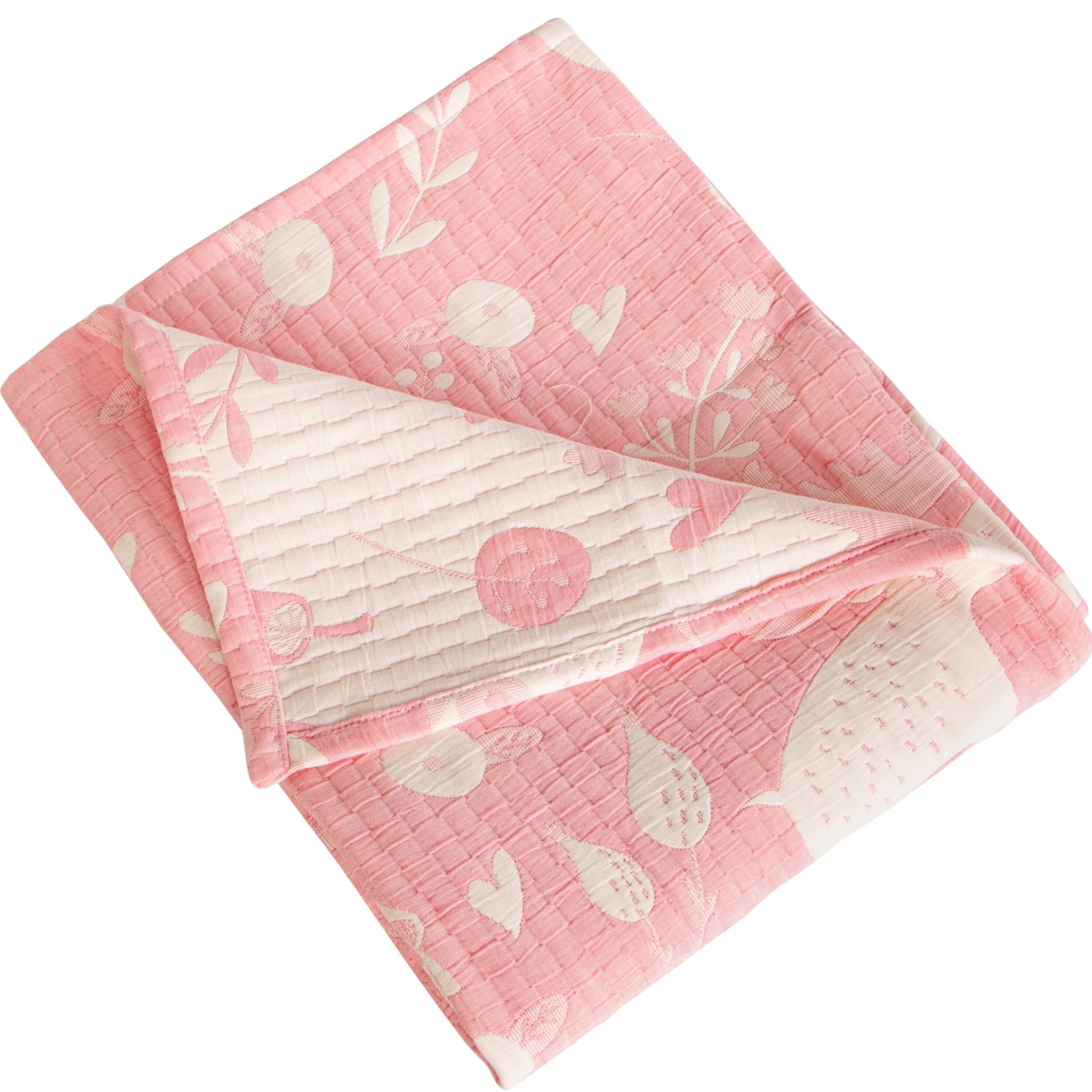 Ntbay 3 Layer Toddler Blanket, Muslin Cotton Jacquard Bed Blankets, Lightweight Thermal Baby Blanket, Super Soft and Warm Crib Blanket for All Seasons, Decoration Gift, 30"x40", Pink Star NT Bay