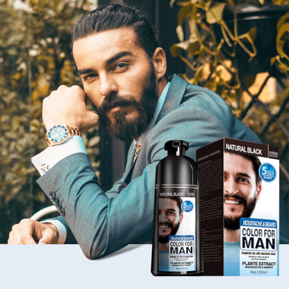 Beard Coloring for Men, Beard Dye for Men,Darkening Beard Wash, 200ml LETIGO