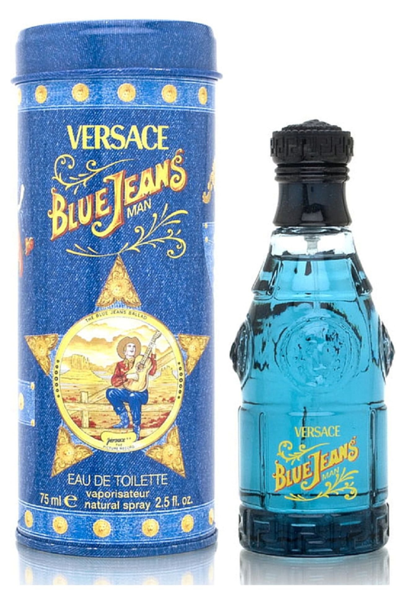 Versace BLUE JEANS Eau De Toilette Spray (New Packaging) for Men 2.5 oz Versace