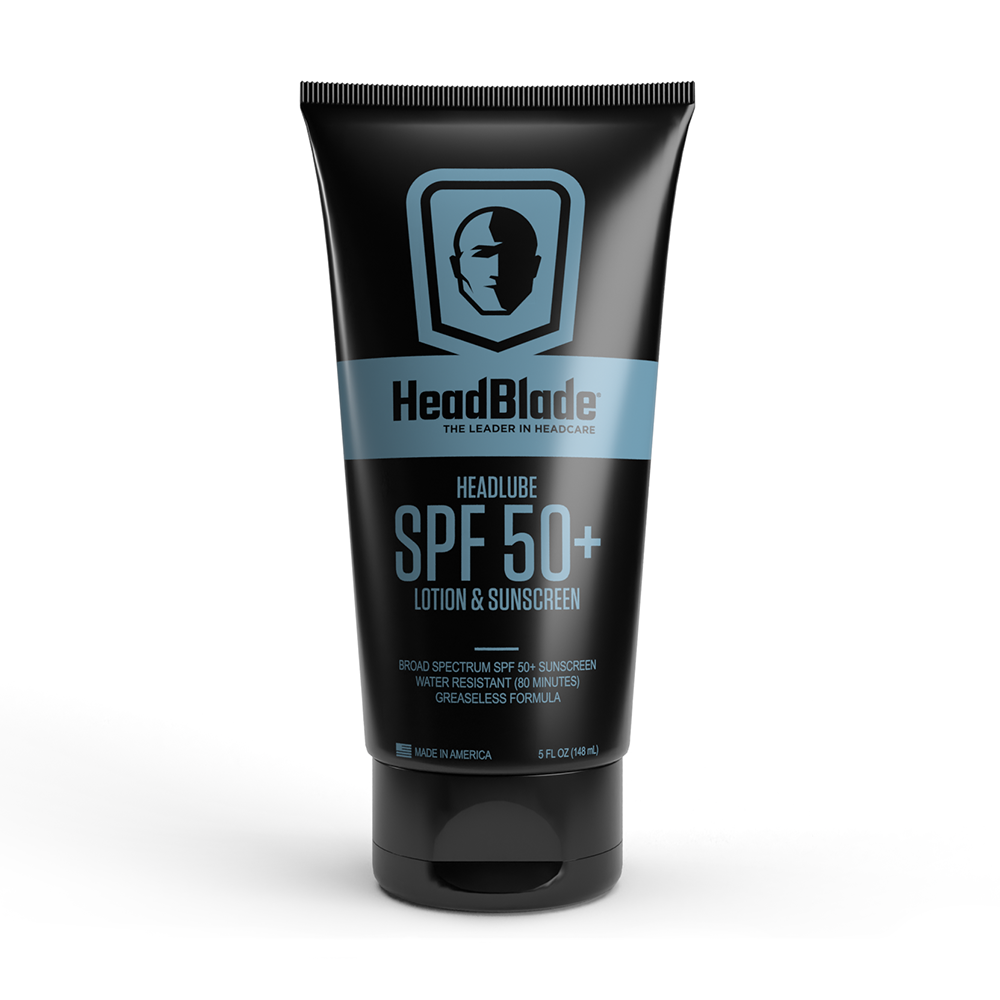 HeadBlade HeadLube SPF 50 Men's Lotion and Sunscreen - No Greasiness, Formulated for Face, Body & Scalps - Water Resistant for 80 Minutes, 5 fl oz (Жидкие унции) HeadBlade