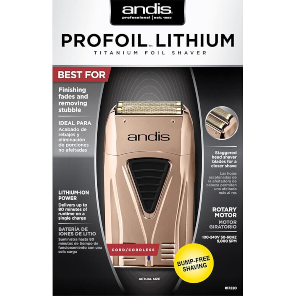 Andis Copper Profoil Lithium Titanium Foil Shaver Unknown