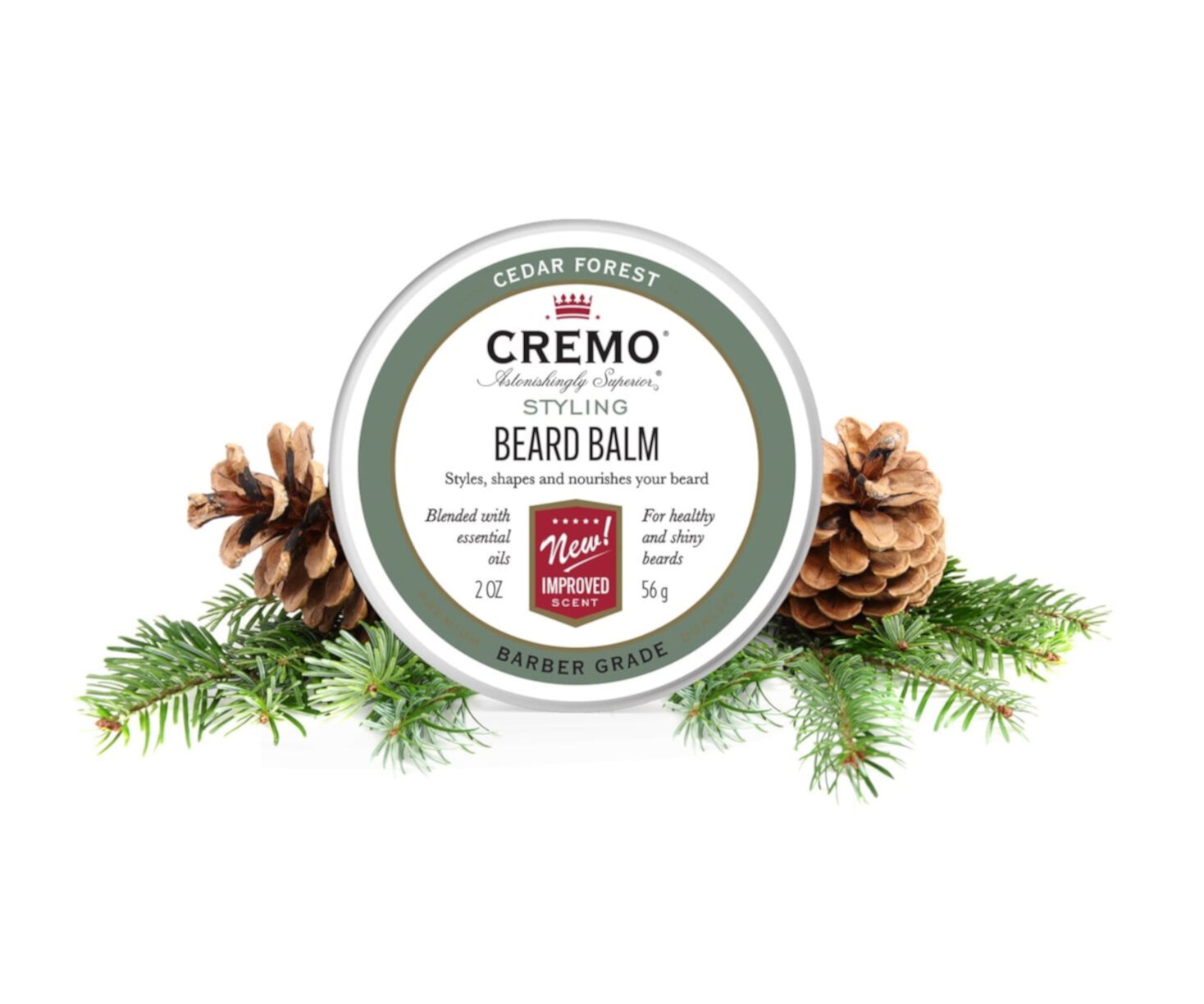 Cremo Styling Beard Balm, Cedar Forest, 2 oz (Унции) Cremo