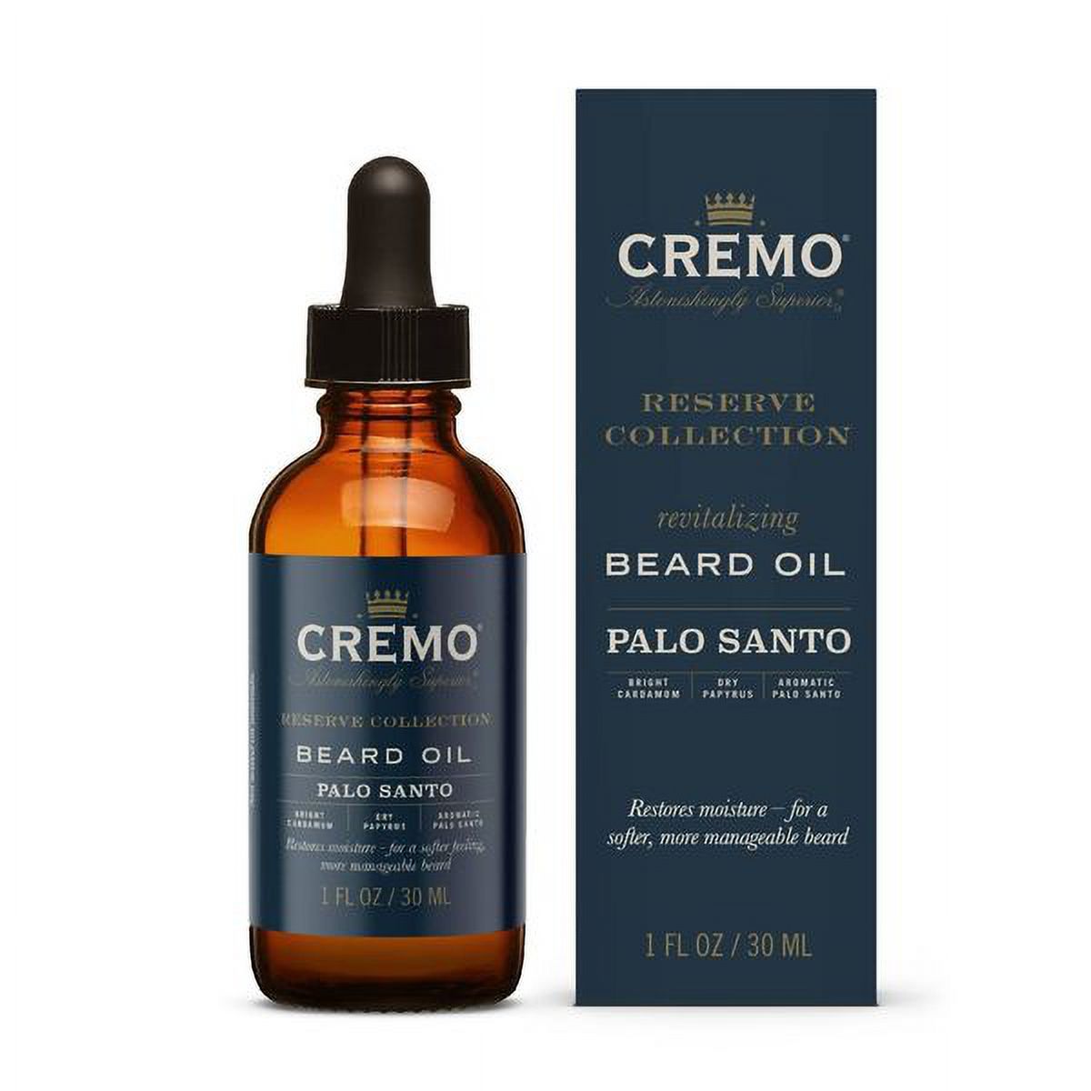 Cremo Reserve Collection, Revitalizing Beard Oil, Palo Santo, 1 fl oz (Жидкие унции) (30 ml) Cremo