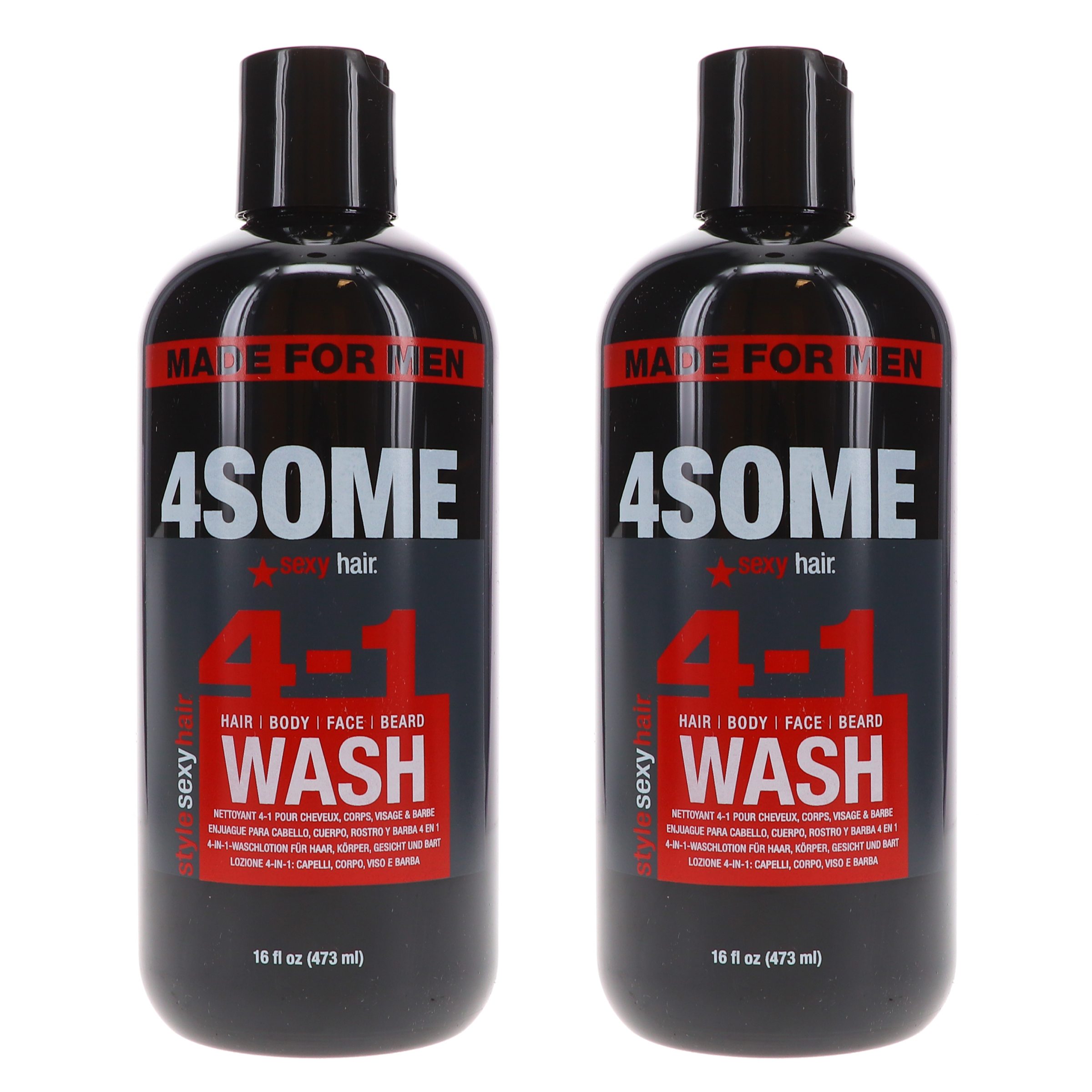 Sexy Hair Style Sexy Hair 4some 4-in-1 Hair, Body, Face & Beard Wash 16 oz (Унции) 2 Pack SEXYHAIR