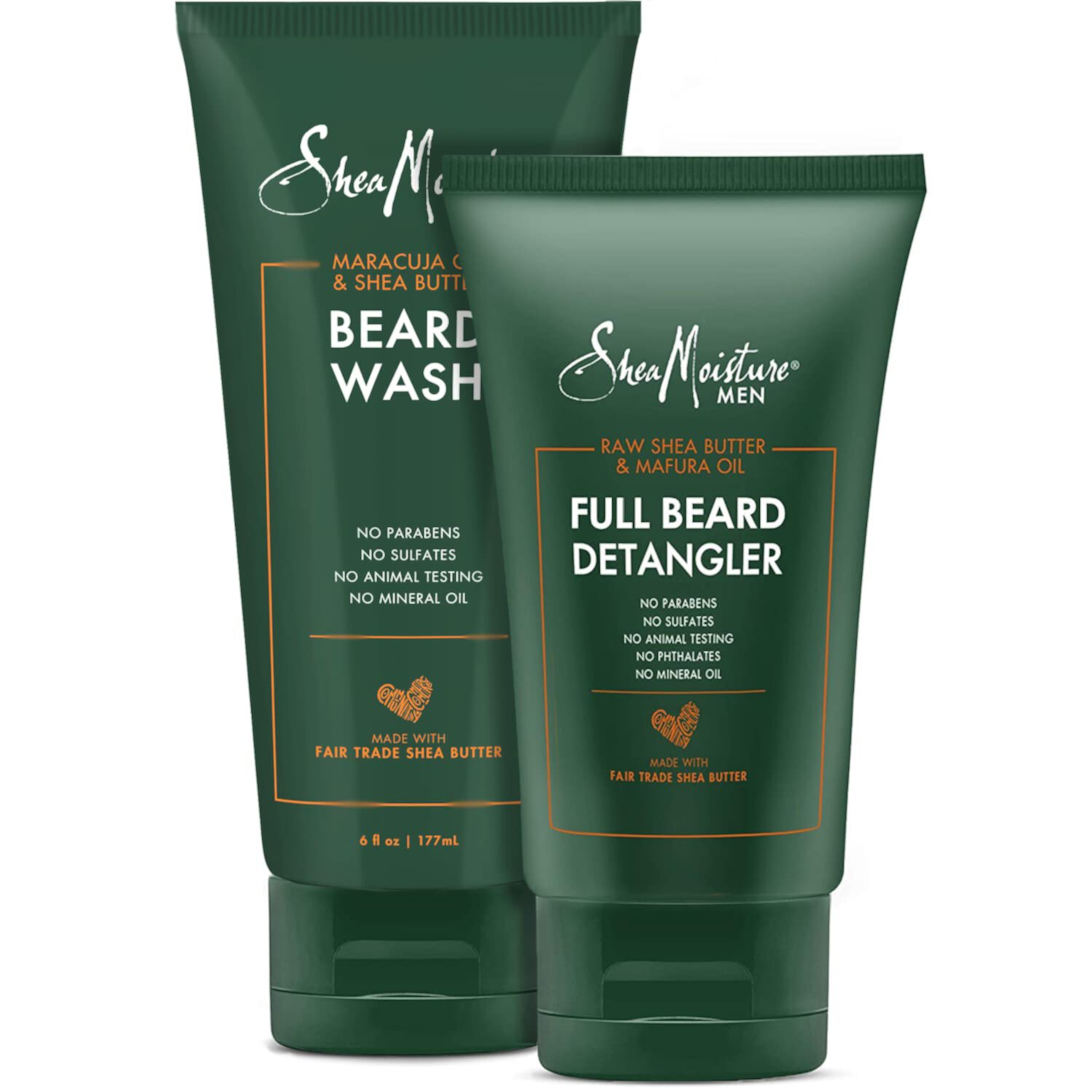 Shea Moisture Beard Wash and Detangler Set, Maracuja Oil & Shea Butter, Beard Wash Deep Clean & Refresh 6 Ounce, Full Beard Detangler Soften Hair And Ease Out Knots, 4 Ounce. SheaMoisture