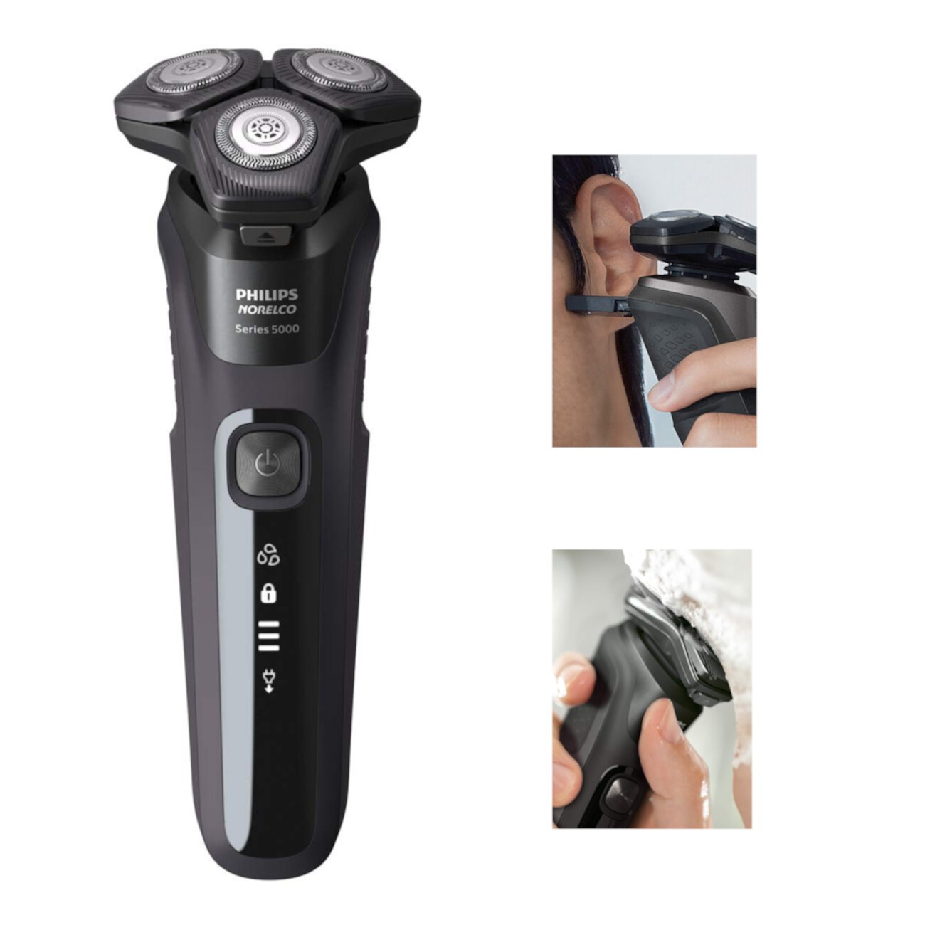 Philips Norelco Shaver 5300, Rechargeable Wet & Dry Shaver with Pop-Up Trimmer, Deep Black Philips