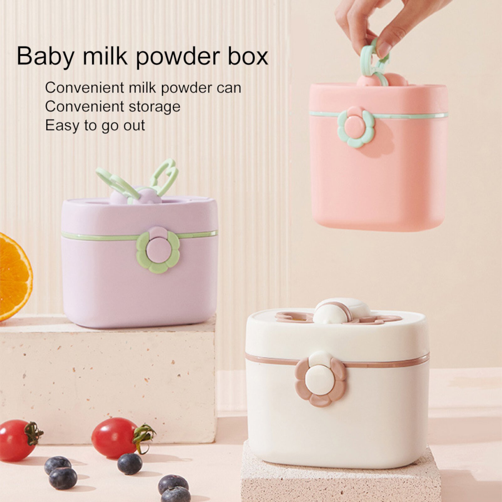 GZKN Milk Powder Box Good Sealing BPA Free Portable Dust-proof Moisture-proof Storage Box Multifunctional Baby Snack Fruit Food Container Baby Supplies GZKN