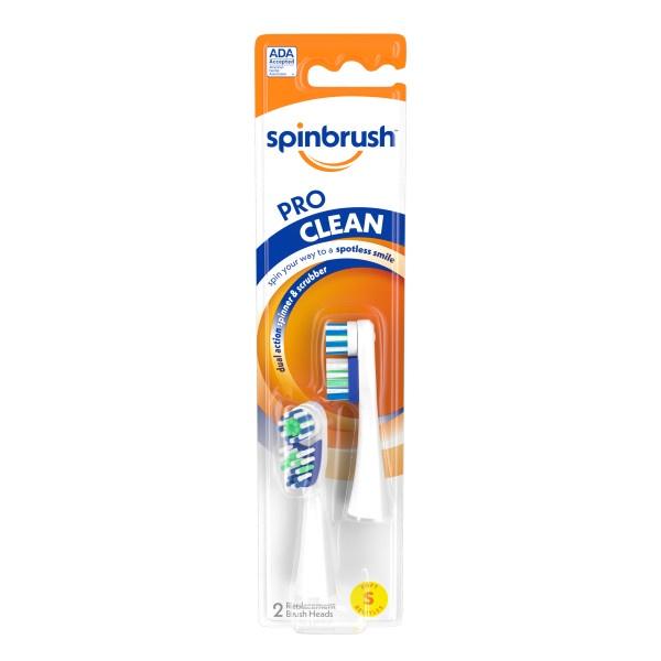 Arm & Hammer Spinbrush Pro Series, Clean Electric Toothbrush Replacement Brush Heads Refills, Soft Bristles, 2 Count - 1 Pack. (Includes 2 Replacement Brush Heads Total.) Arm & Hammer