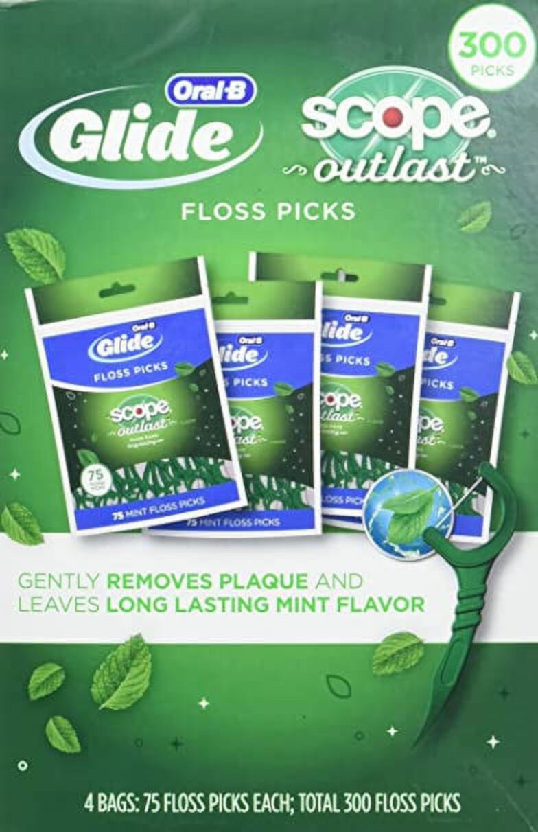 Oral-B Floss Picks Scope OutlastFresh Mint 75 Picks 2 Pack Oral-B