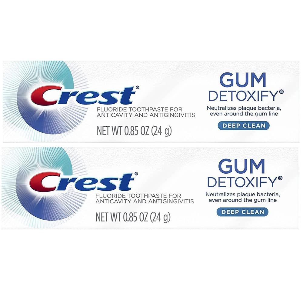 Crest Pasta de Dientes Gum Desintoxicate, Limpieza Profunda, Tamaño de Viaje, 0,85 oz (24 G) - Pack de 2 Visit the Crest Store