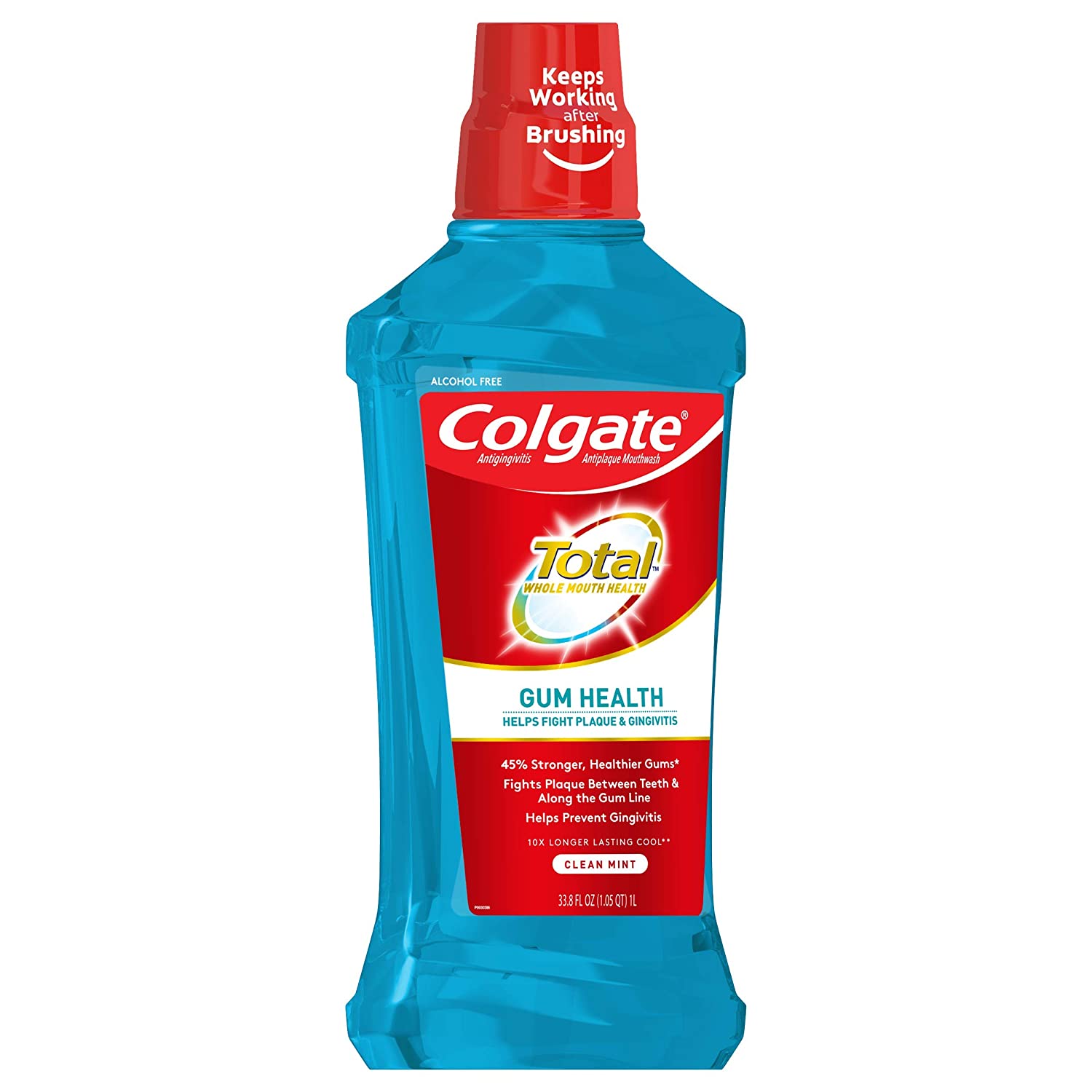 Colgate Total Enjuague Bucal Antiplaca para la Salud de las Encías, Menta Limpia 16.9 Fl Oz (Paquete de 2) Visit the Colgate Store