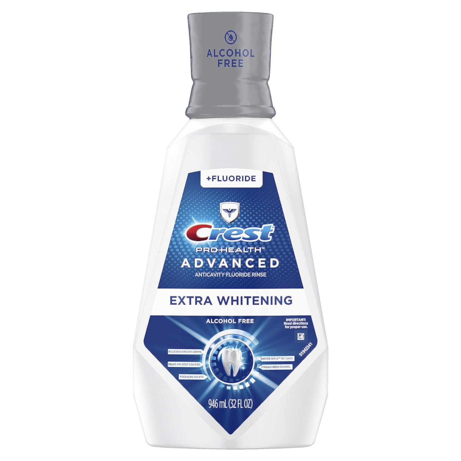 Crest Pro-Health Advanced Mouthwash, Alcohol Free, Extra Whitening, Energizing Mint Flavor, 946 mL (32 fl oz) Visit the Crest Store