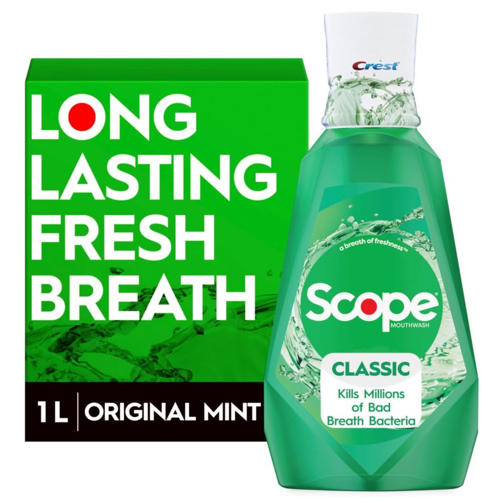 2X - Crest Scope Classic Mouthwash, Original Formula, 1 L Visit the Crest Store