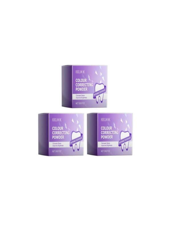 Yforlp 3 PCS Simply Purple Brightening Powder - Conceals Stains, No Sensitivity - Enamel-Safe Toothpaste Whitening Powder for Coffee, Tea, Food, Wine, and Tobacco Stains 30g Yforlp