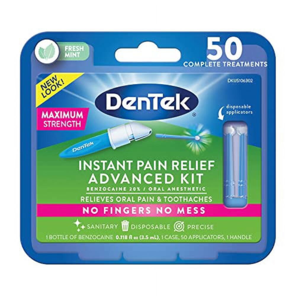 Kit de Máxima Potencia para Aliviar el Dolor Oral Instantáneo para Dolores de Muelas 50 Unidades Visit the DenTek Store